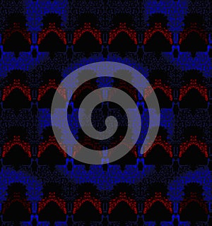 Seamless pattern, abstract background. Reminds castle from an old computer game.