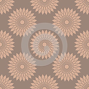 Vector seamless pattern with abstract flowers.