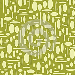 Vector seamless pattern with abstract geometrical figures on green background