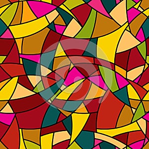 Vector seamless pattern - abstract mosaic stained-