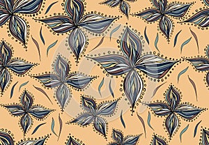 Vector seamless pattern with abstract vintage elements.