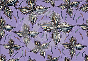 Vector seamless pattern with abstract vintage elements.