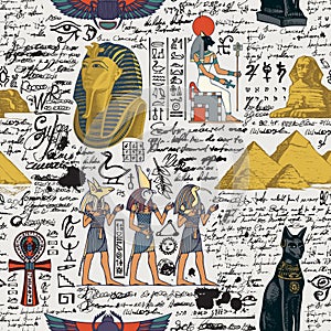 Vector seamless pattern on the Ancient Egypt theme