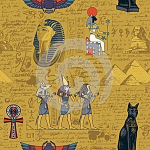 Vector seamless pattern on the Ancient Egypt theme