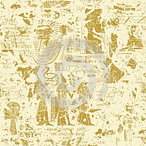 Vector seamless pattern on the ancient egypt theme