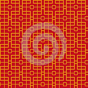 Vector seamless pattern in asian style. Vector chineese seamless pattern for Chinese new year. Asian holiday geometric ornament photo