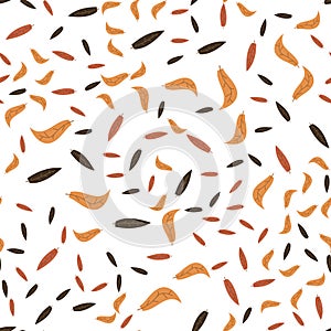 Vector seamless pattern with autumn leaves.