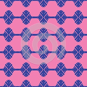 Vector seamless pattern background texture with geometric shapes, colored in pink, blue colors