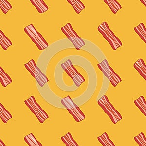 Vector seamless pattern with bacon slices