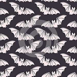 Vector seamless pattern with bats. Halloween illustration