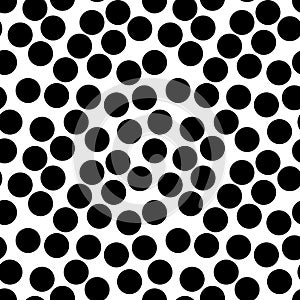 Vector seamless pattern, big black chaotic dots