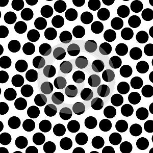 Vector seamless pattern, big black chaotic dots photo
