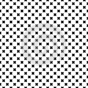 Vector seamless pattern, black crosses