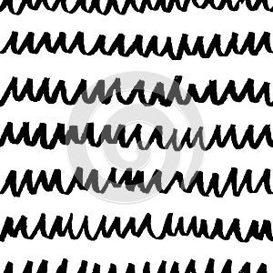 Vector seamless pattern with black grunge waves.