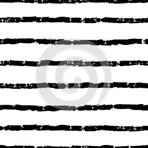 Vector seamless pattern with black grungy stripes on white background