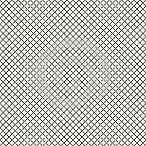 Vector seamless pattern, black and white geometric texture of mesh, net, grid