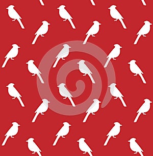 Vector seamless pattern of blue jay bird