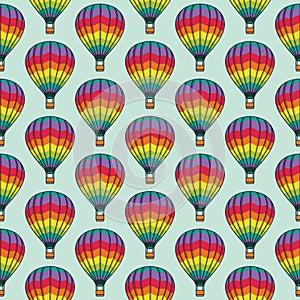 Vector seamless pattern with bright balloons. Texture design