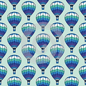 Vector seamless pattern with bright balloons. Texture design