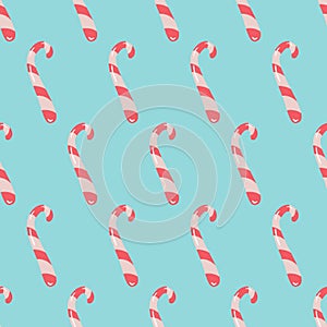 Vector seamless pattern with candycanes.