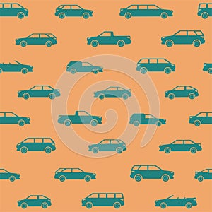 Vector seamless pattern on a car theme