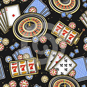 Vector seamless pattern for Casino