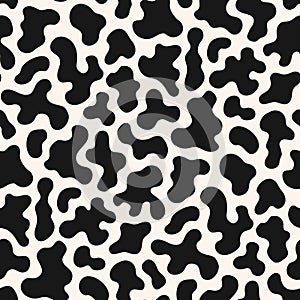 Vector seamless pattern with chaotic spots. Black and white abstract background