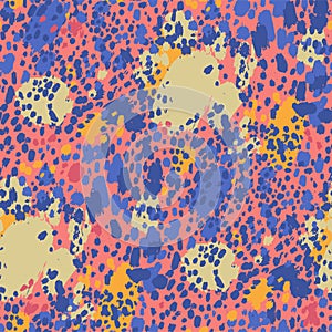 Vector seamless pattern of cheetah spots in vibrant colors