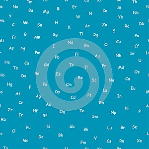 Vector seamless pattern of chemical elements