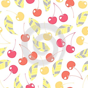 vector seamless pattern with cherry