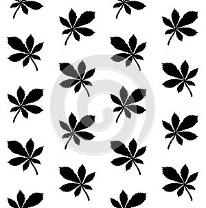 Vector seamless pattern of chestnut silhouette