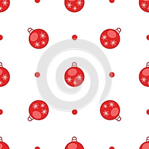 Vector seamless pattern with Christmas balls on white background. photo