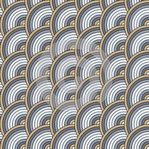 Vector seamless pattern of circles in squama style