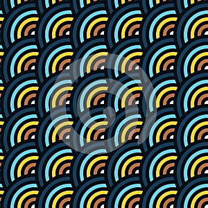 Vector seamless pattern of circles in squama style