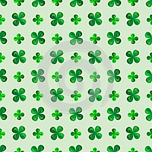 Vector seamless pattern with clover. St. Patrick s day