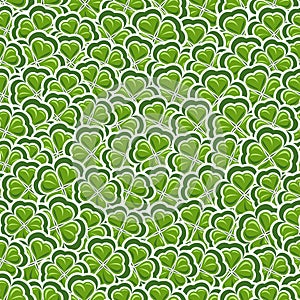 Vector Seamless Pattern Clover for St Patrick`s Day