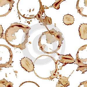 Vector Seamless pattern, coffee background, brown coffee mug prints, vintage.