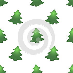 Vector seamless pattern with color fir, pine, xmas tree, in flat style. Bright backgrounds and textures