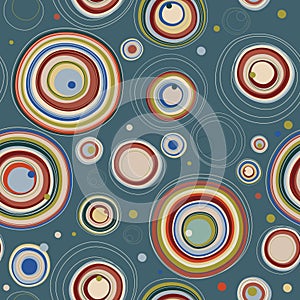 Vector Seamless Pattern of Colored Circles