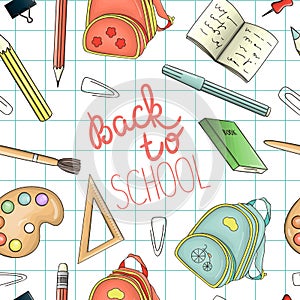 Vector seamless school pattern