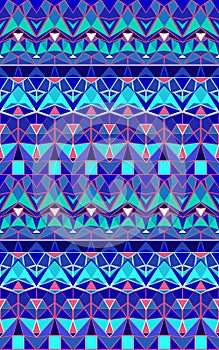 Vector seamless pattern colorful geometric blue background