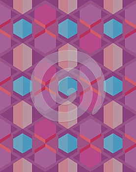 Vector seamless pattern colorful geometric pink background