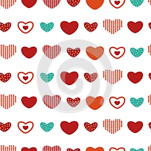 Vector seamless pattern colorful hearts