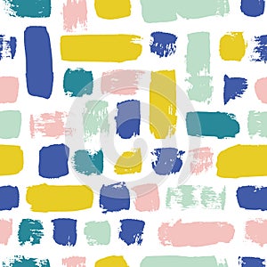 Vector seamless pattern. Colorful painted watercolor points. Hand drawn texture elements.