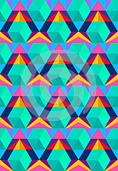 Vector seamless pattern colorful triangle background