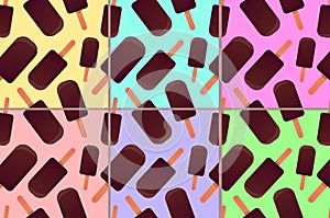 Vector seamless pattern with colorfull icecreams