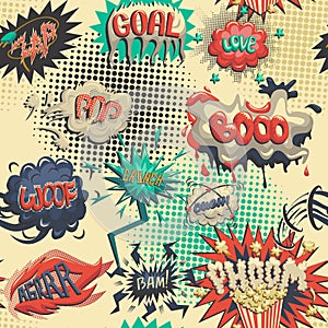 Vector seamless pattern of comic icon