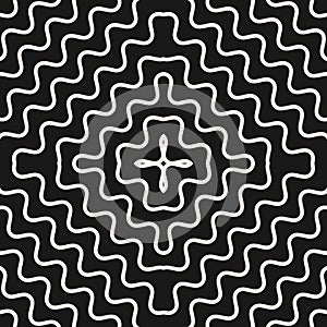 Vector seamless pattern with concentric wavy lines.