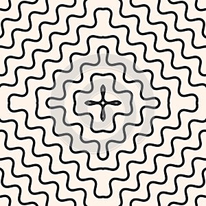 Vector seamless pattern with concentric wavy lines.
