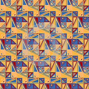 Vector seamless pattern. Consists of geometric elements.The elements have a triangular shape and different color.